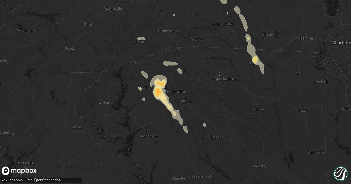 Hail map in Greenville, SC on September 6, 2026