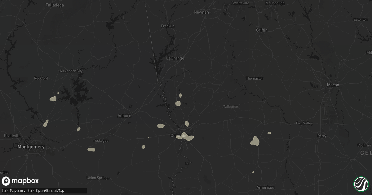 Hail map in Hamilton, GA on September 6, 2026