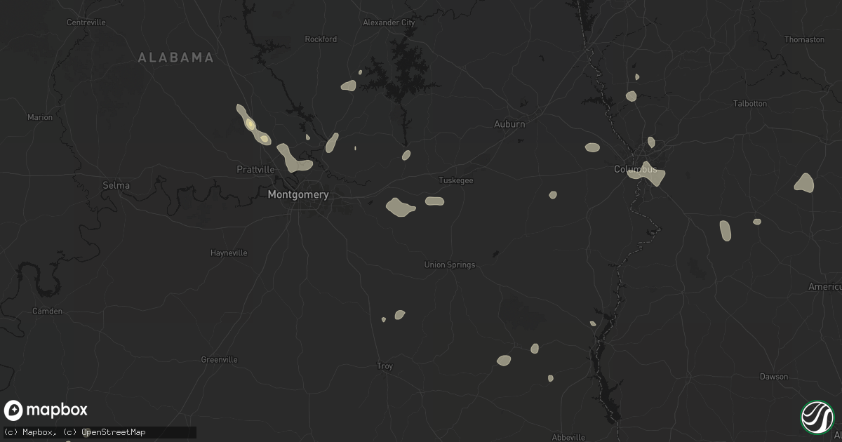 Hail map in Hardaway, AL on September 6, 2026