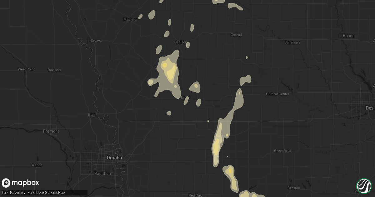 Hail map in Harlan, IA on September 6, 2026