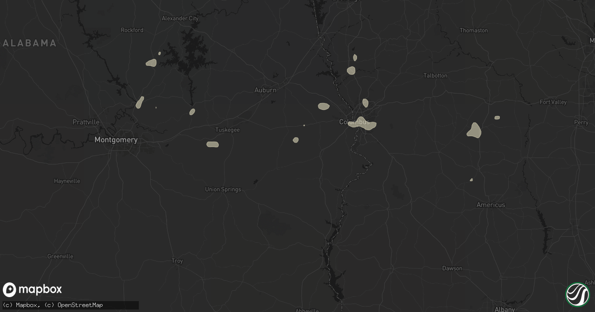 Hail map in Hatchechubbee, AL on September 6, 2026