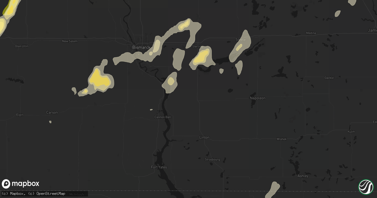 Hail map in Hazelton, ND on September 6, 2026