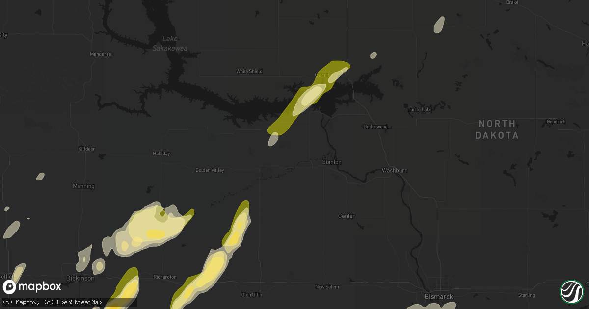 Hail map in Hazen, ND on September 6, 2026
