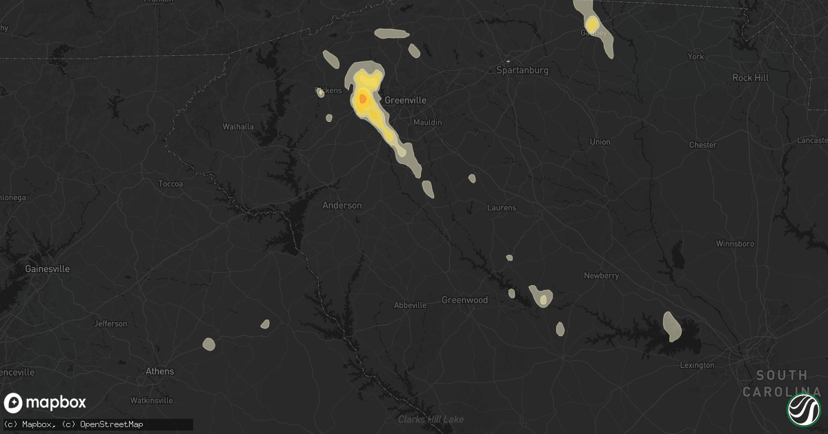 Hail map in Honea Path, SC on September 6, 2026