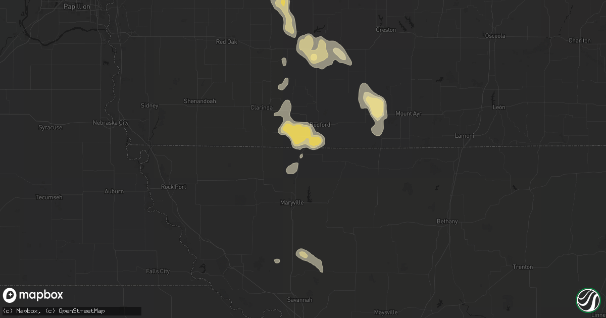 Hail map in Hopkins, MO on September 6, 2026