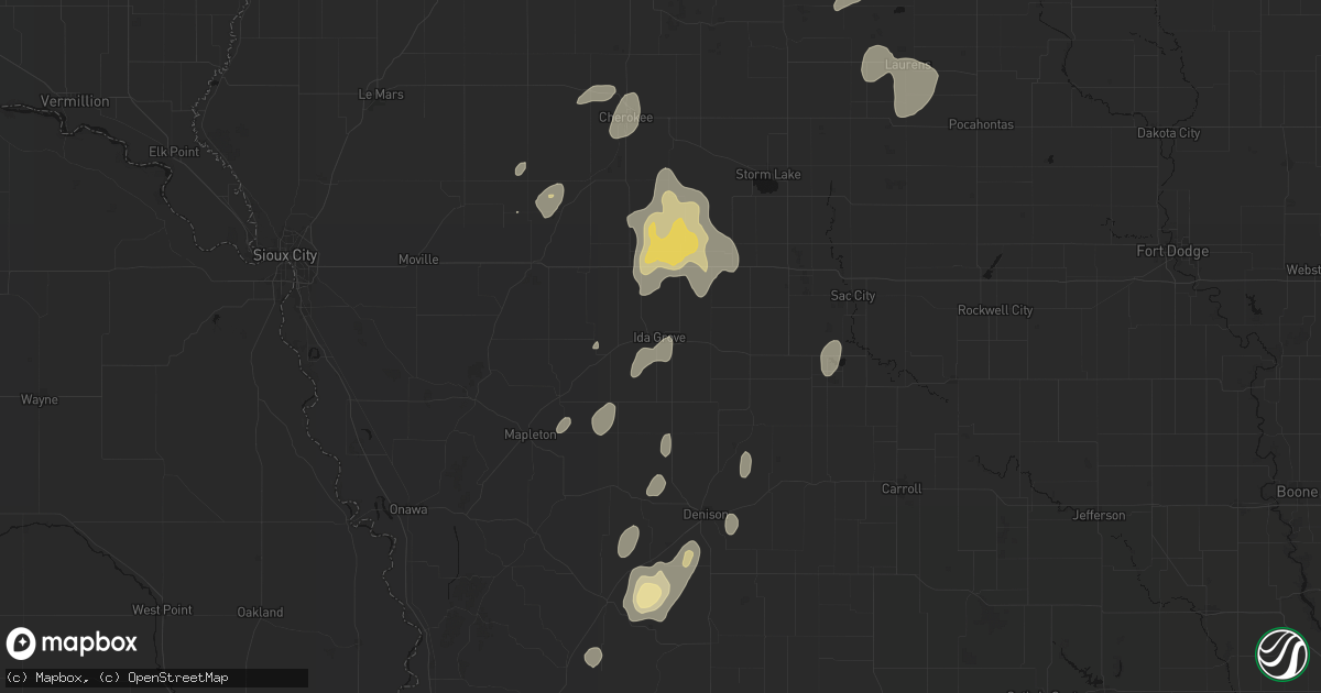 Hail map in Ida Grove, IA on September 6, 2026