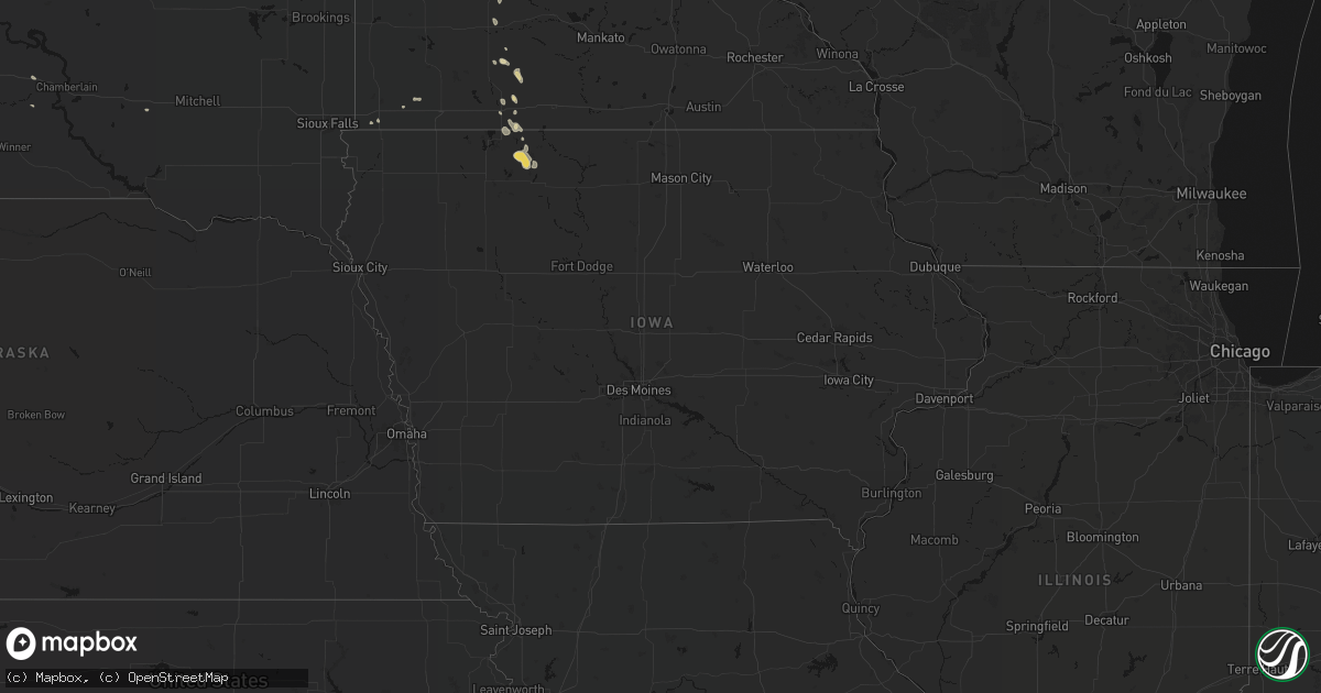 Hail map in Iowa on September 6, 2026