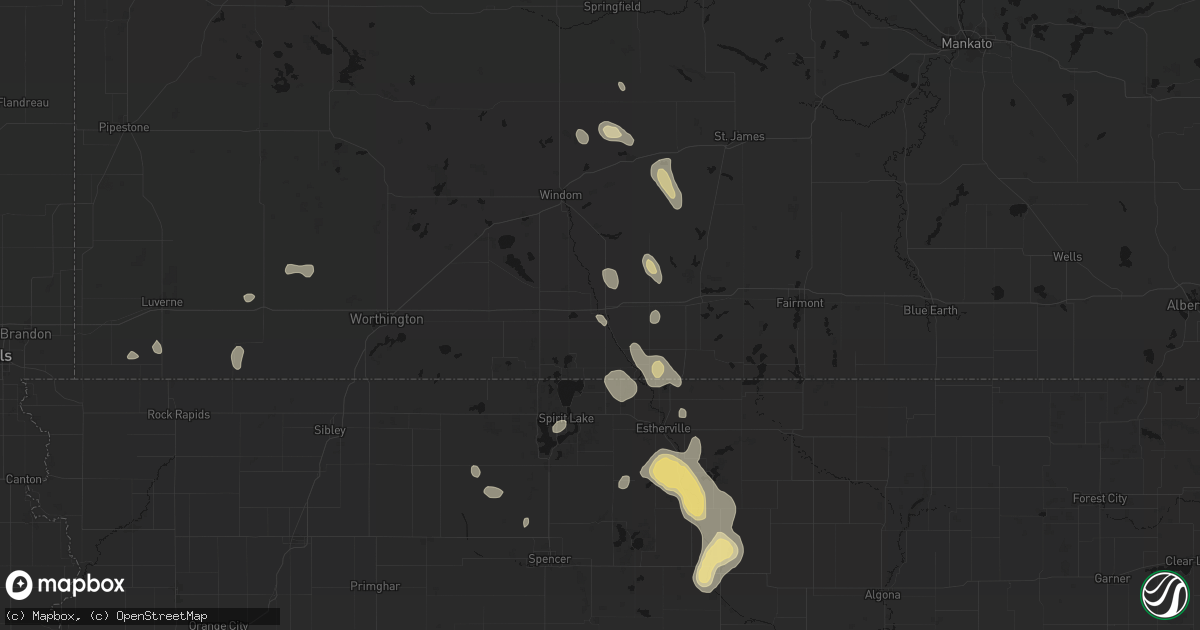 Hail map in Jackson, MN on September 6, 2026