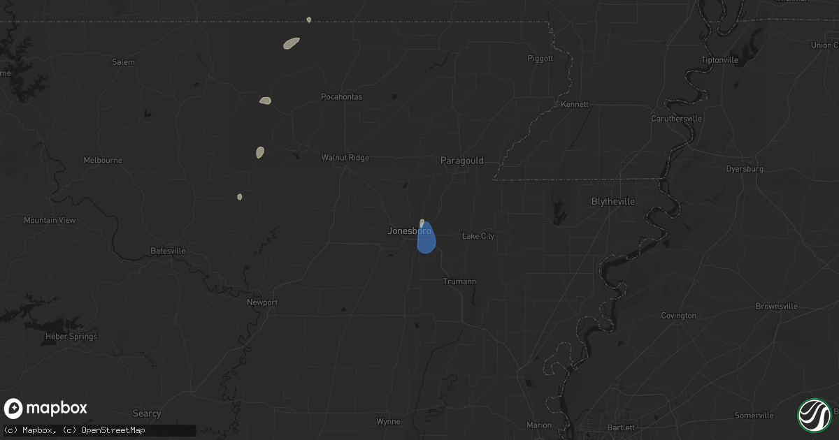 Hail map in Jonesboro, AR on September 6, 2026