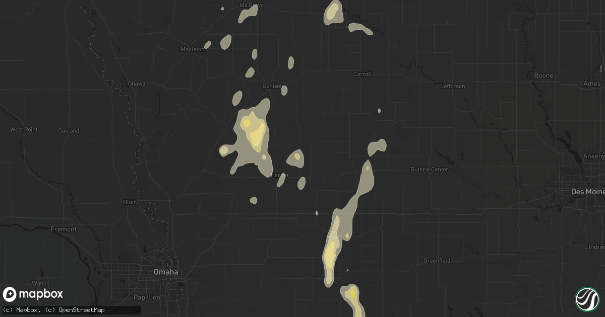 Hail map in Kirkman, IA on September 6, 2026