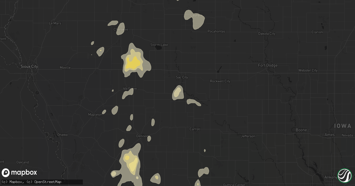 Hail map in Lake View, IA on September 6, 2026