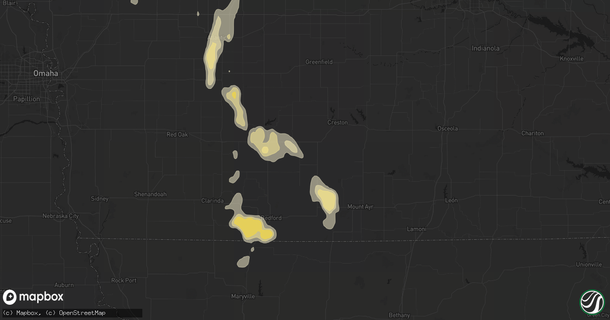 Hail map in Lenox, IA on September 6, 2026