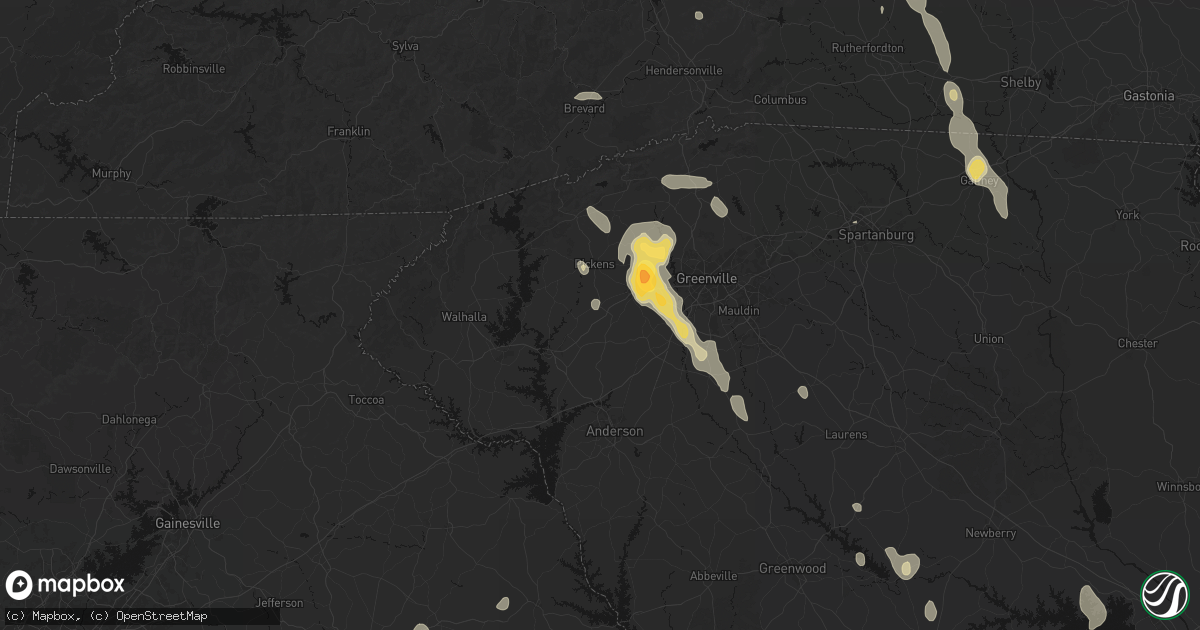 Hail map in Liberty, SC on September 6, 2026