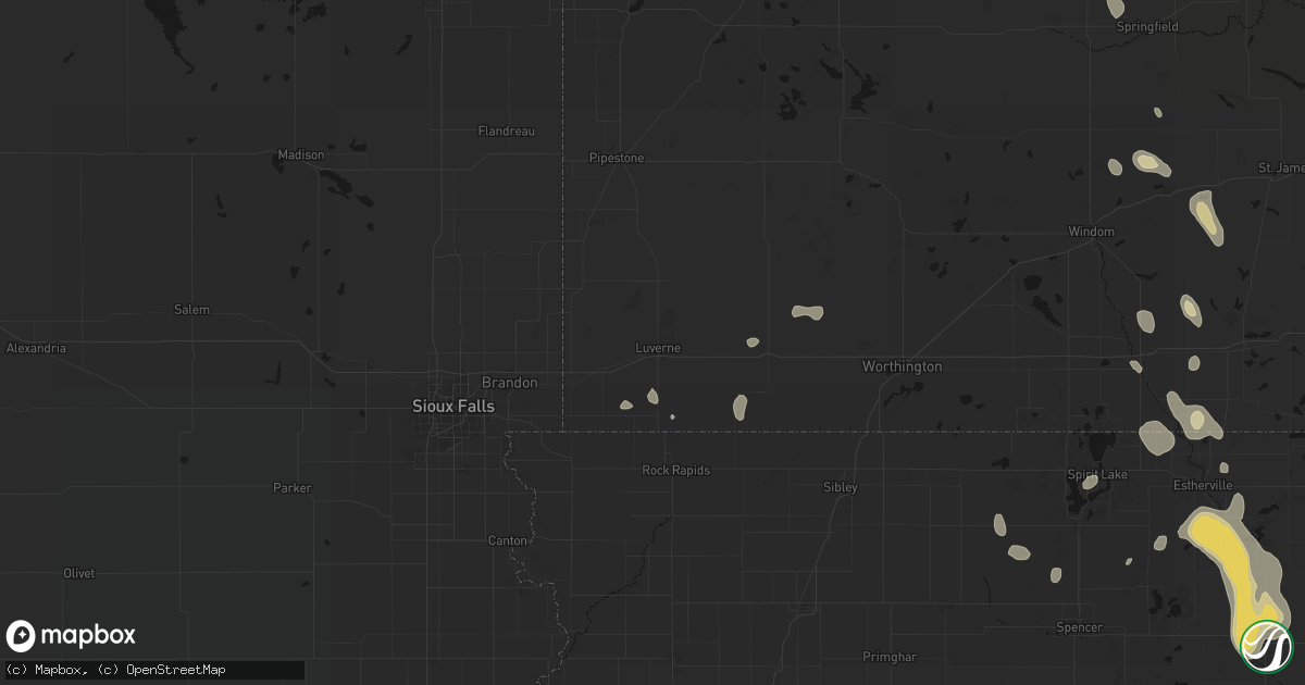 Hail map in Luverne, MN on September 6, 2026