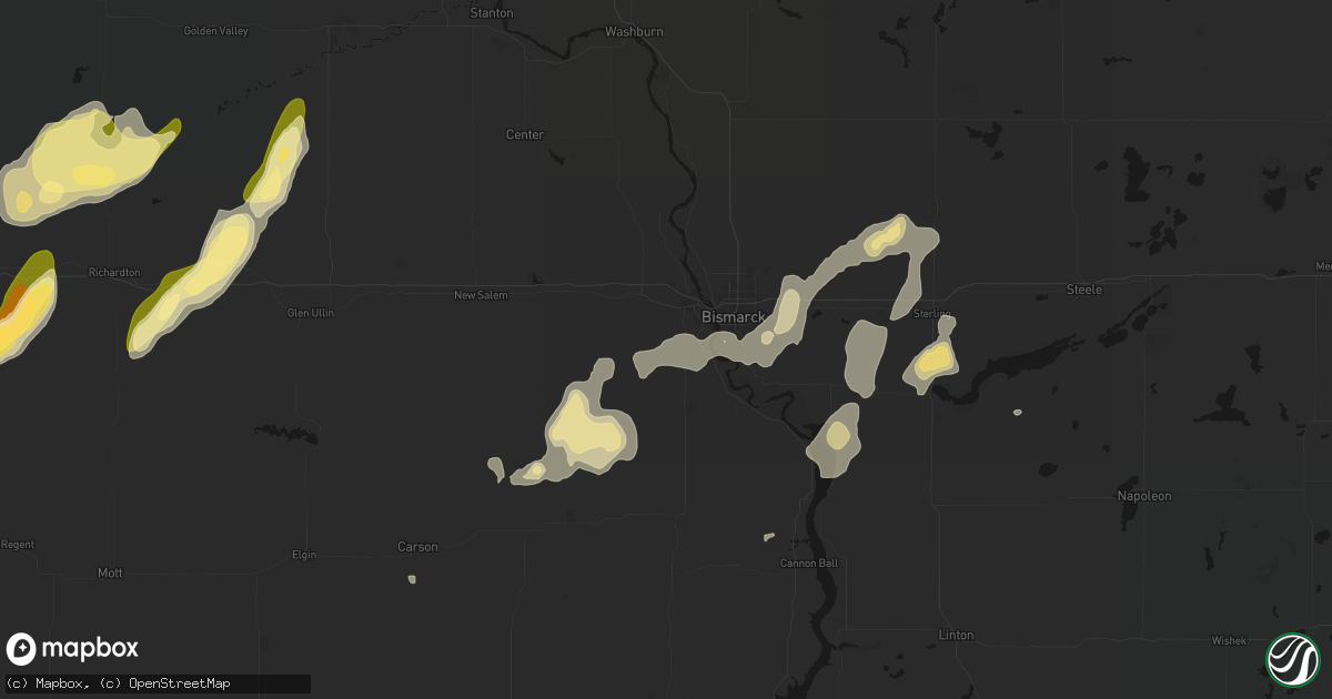 Hail map in Mandan, ND on September 6, 2026