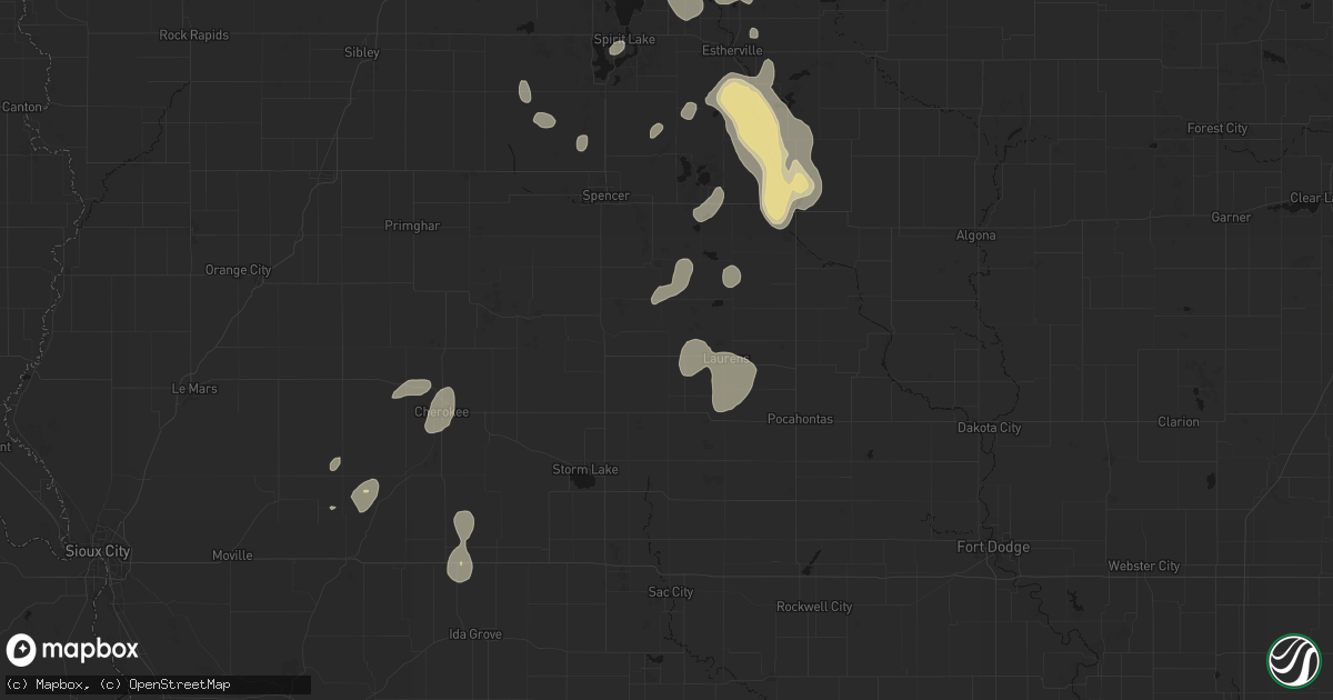 Hail map in Marathon, IA on September 6, 2026