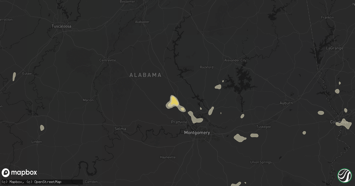 Hail map in Marbury, AL on September 6, 2026