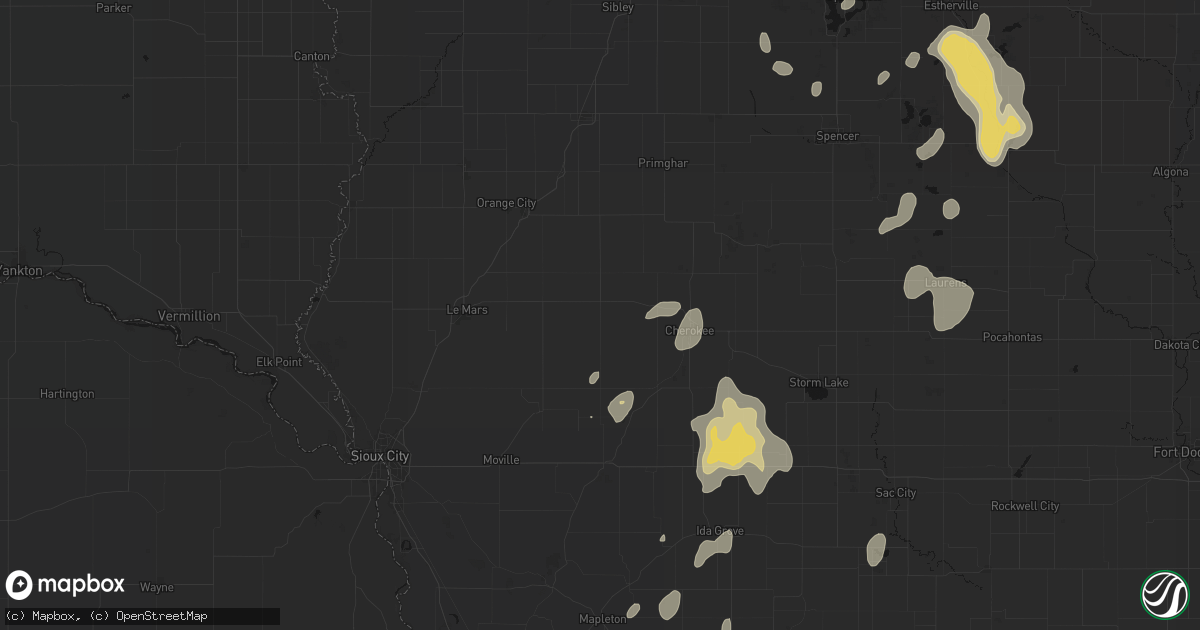 Hail map in Marcus, IA on September 6, 2026