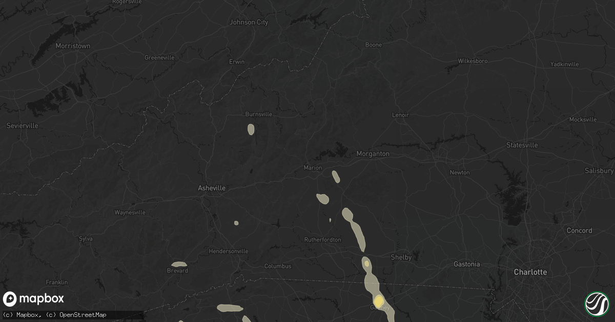 Hail map in Marion, NC on September 6, 2026