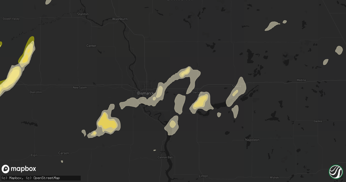 Hail map in Menoken, ND on September 6, 2026