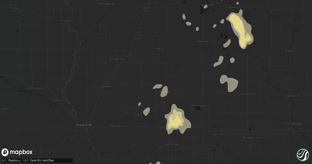 Hail map in Meriden, IA on September 6, 2026