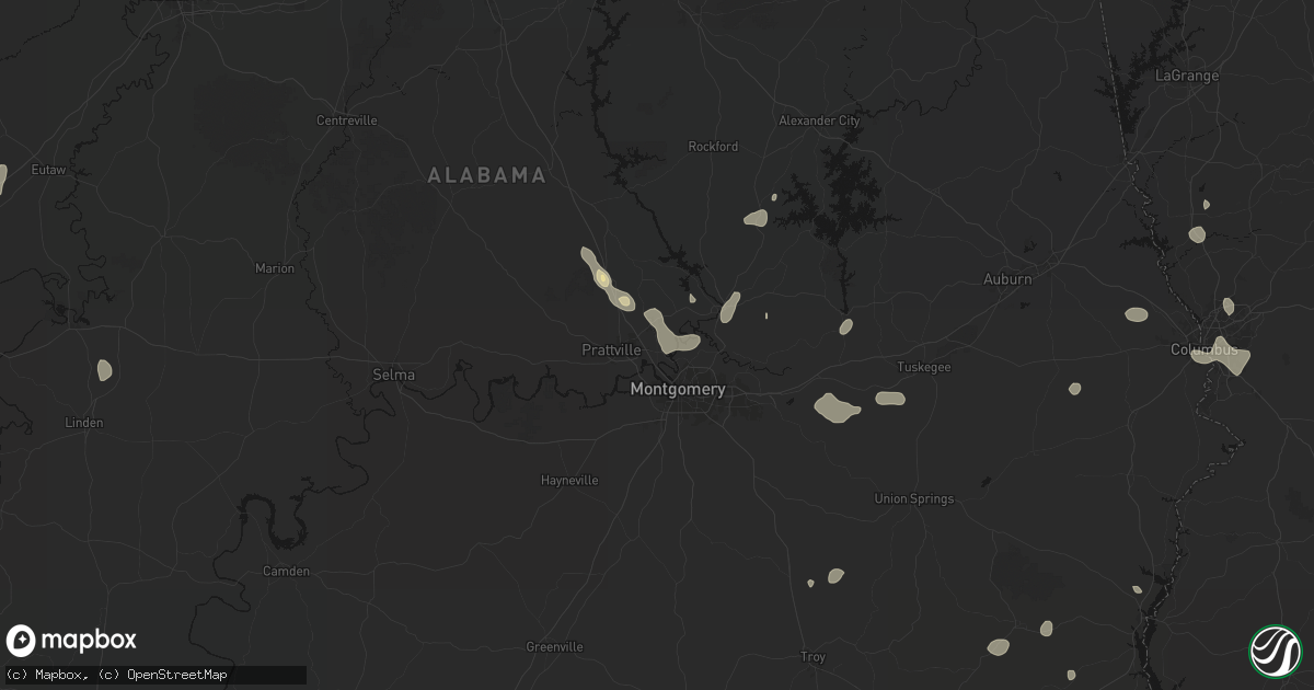 Hail map in Millbrook, AL on September 6, 2026
