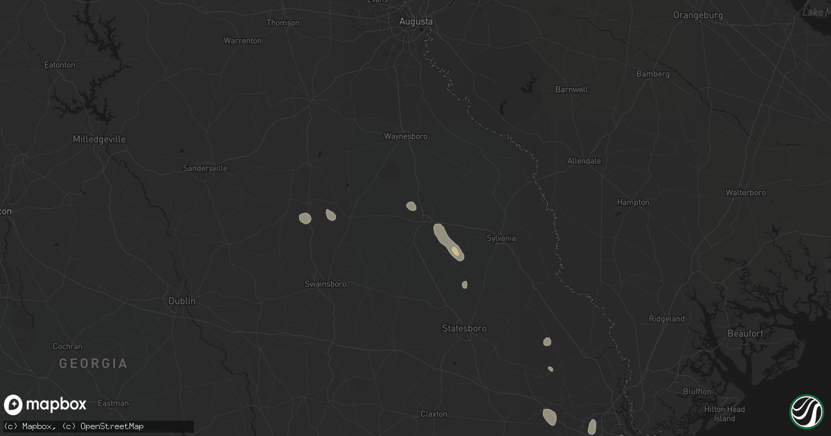 Hail map in Millen, GA on September 6, 2026