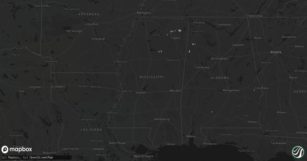 Hail map in Mississippi on September 6, 2026