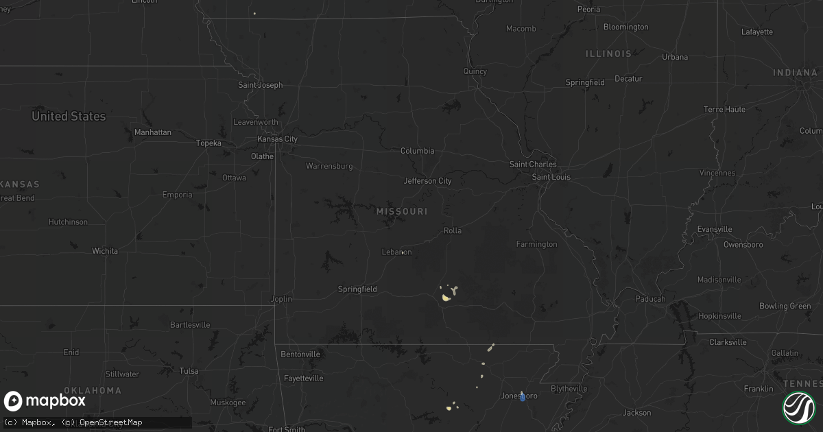 Hail map in Missouri on September 6, 2026