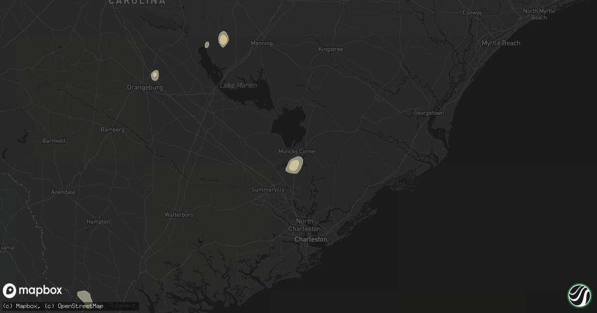 Hail map in Moncks Corner, SC on September 6, 2026