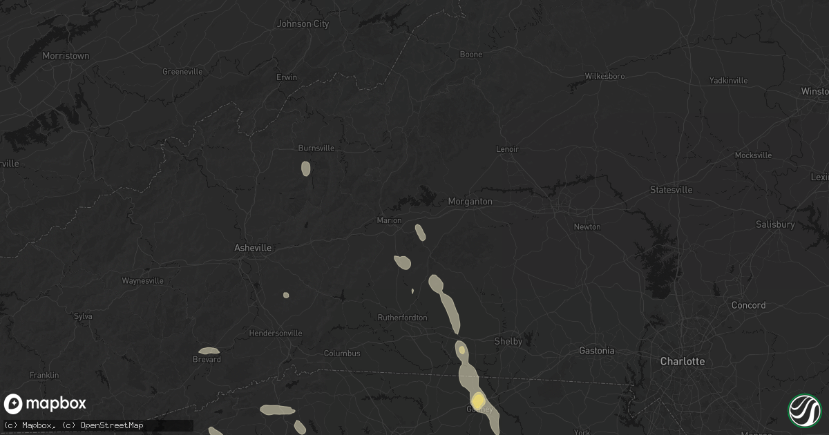 Hail map in Nebo, NC on September 6, 2026