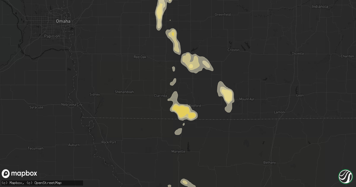 Hail map in New Market, IA on September 6, 2026
