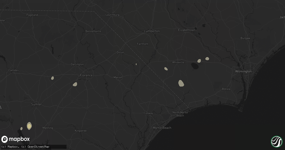 Hail map in Nichols, SC on September 6, 2026
