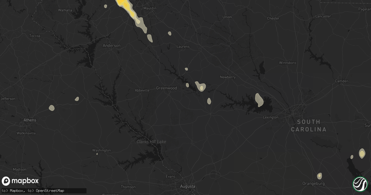 Hail map in Ninety Six, SC on September 6, 2026