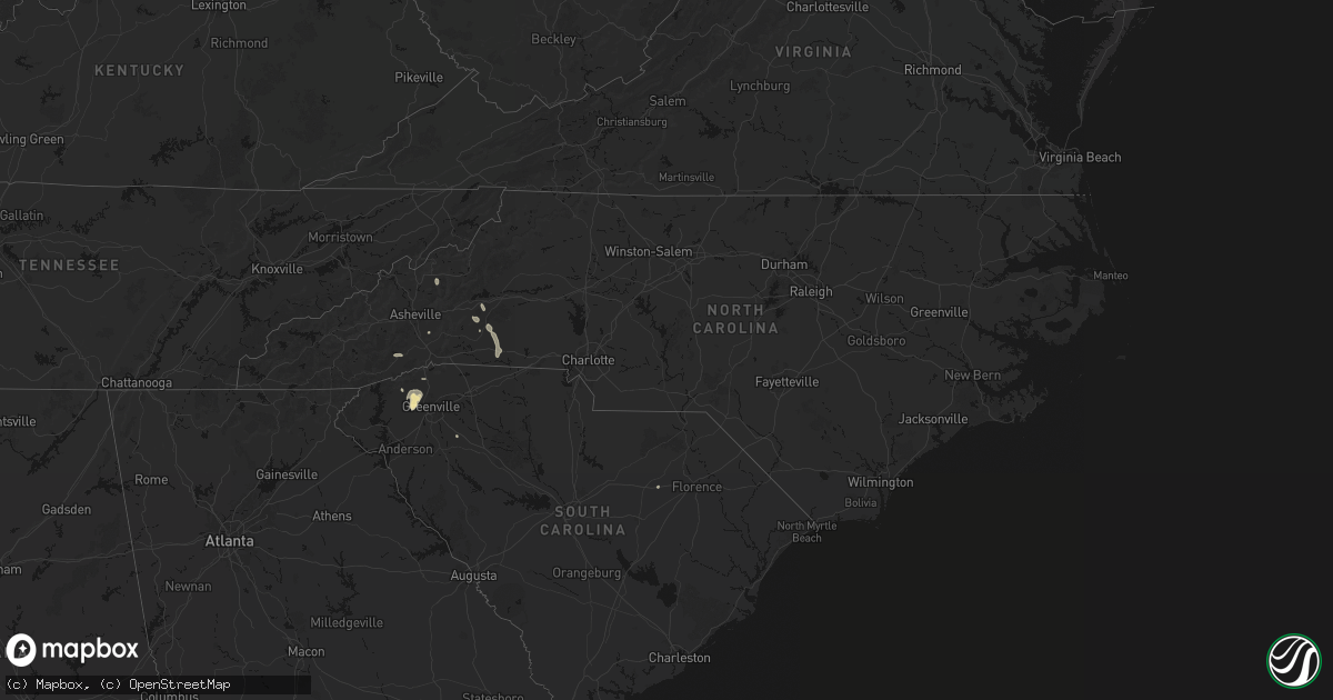 Hail map in North Carolina on September 6, 2026