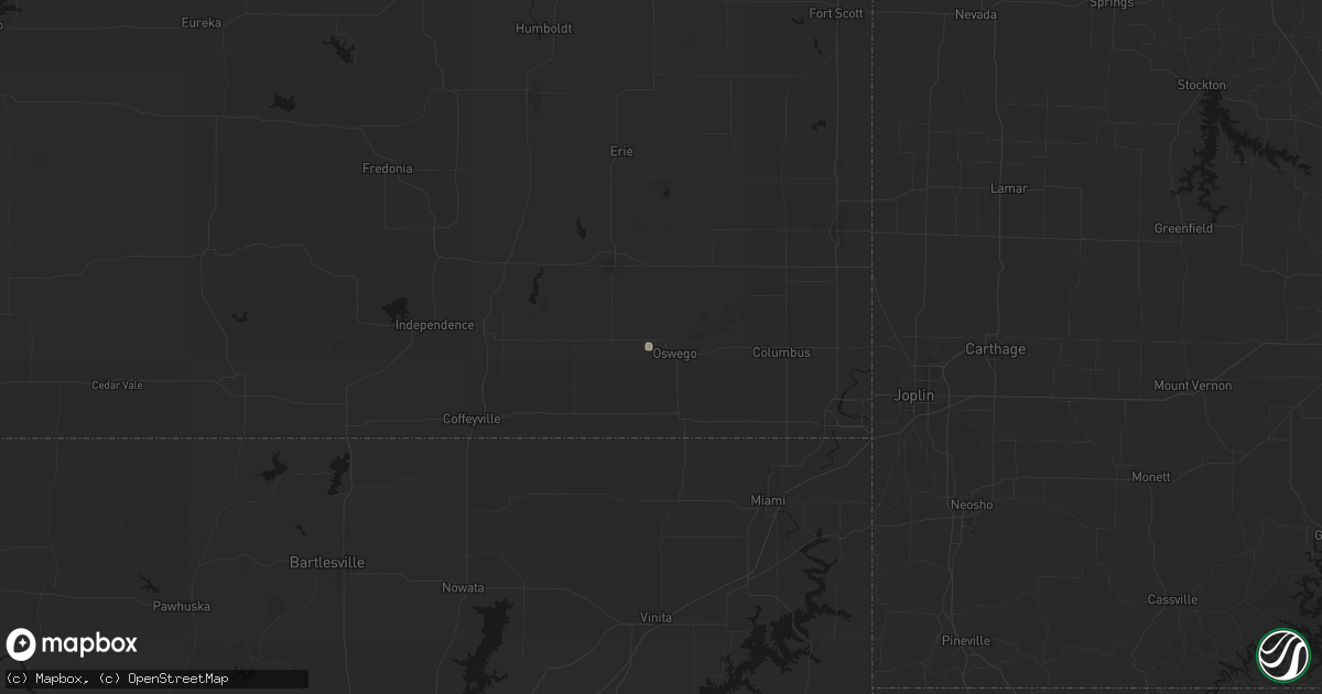 Hail map in Oswego, KS on September 6, 2026