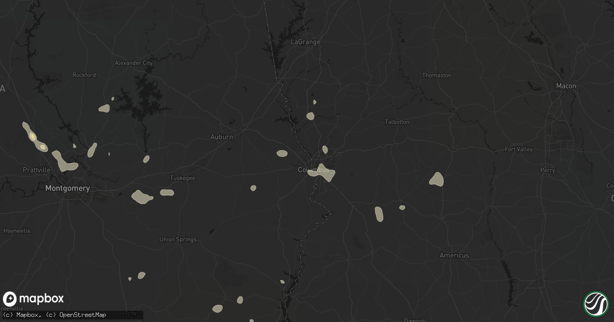 Hail map in Phenix City, AL on September 6, 2026