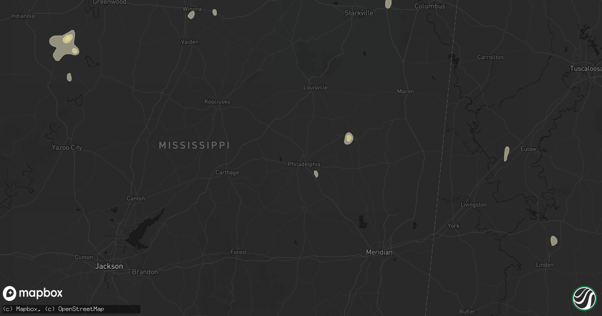 Hail map in Philadelphia, MS on September 6, 2026