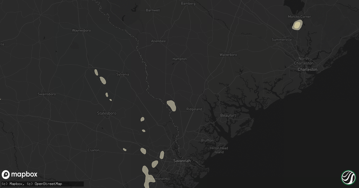 Hail map in Pineland, SC on September 6, 2026
