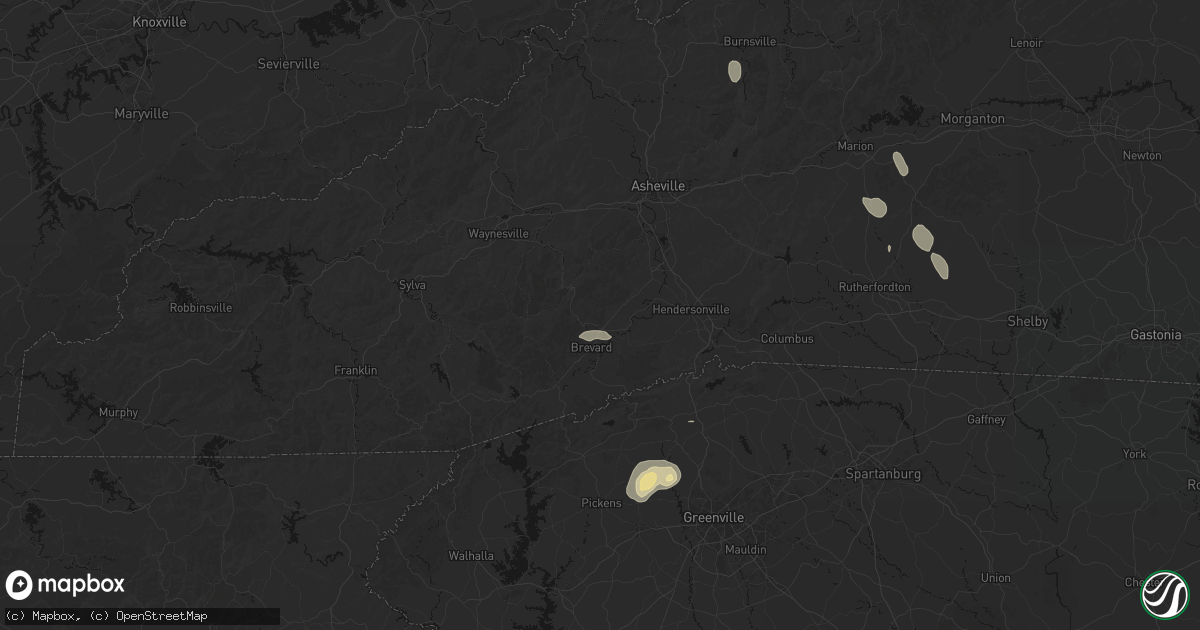 Hail map in Pisgah Forest, NC on September 6, 2026