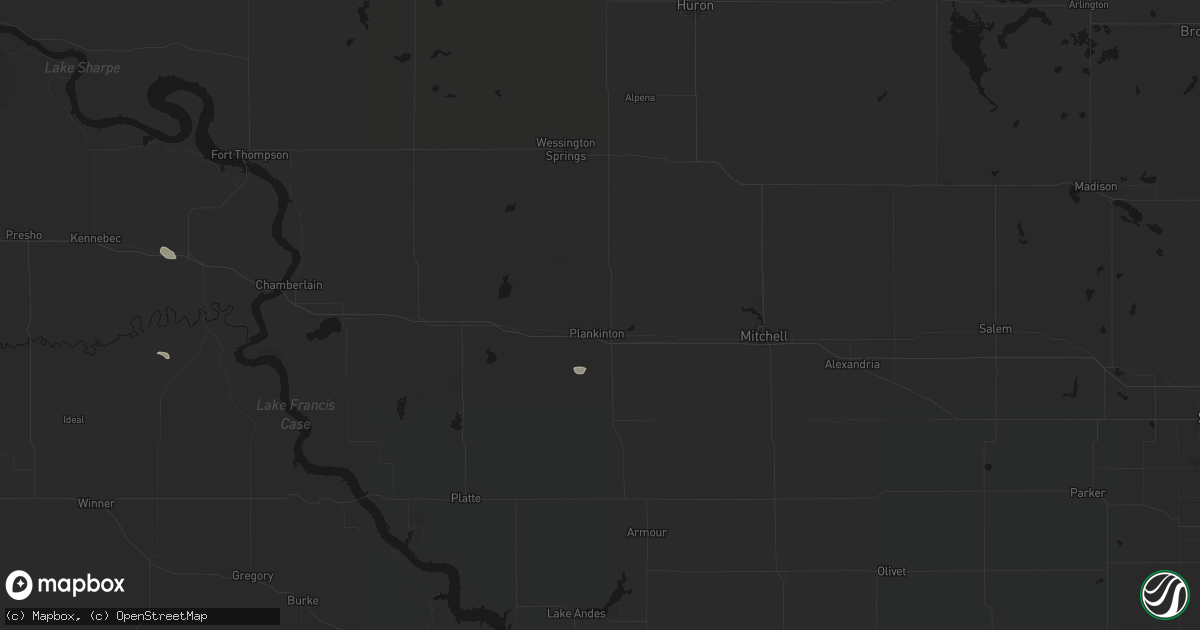 Hail map in Plankinton, SD on September 6, 2026