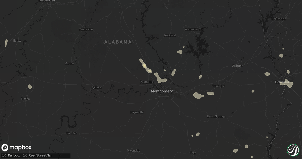 Hail map in Prattville, AL on September 6, 2026