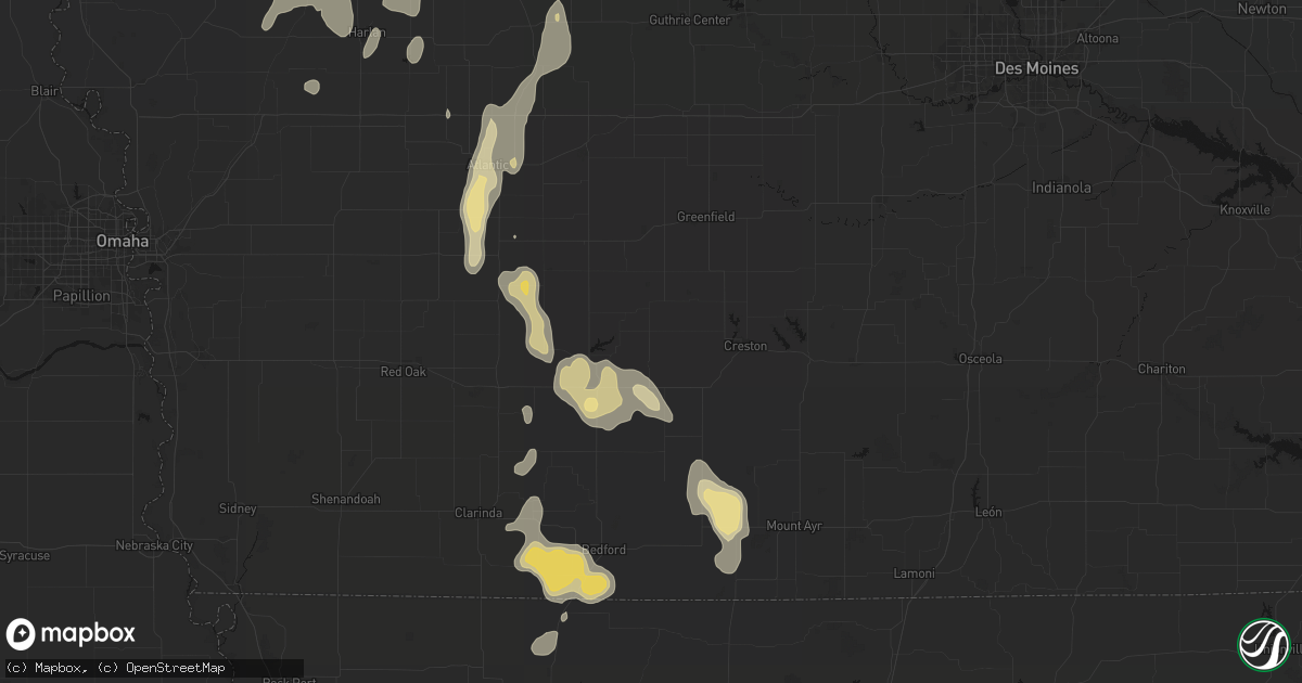 Hail map in Prescott, IA on September 6, 2026