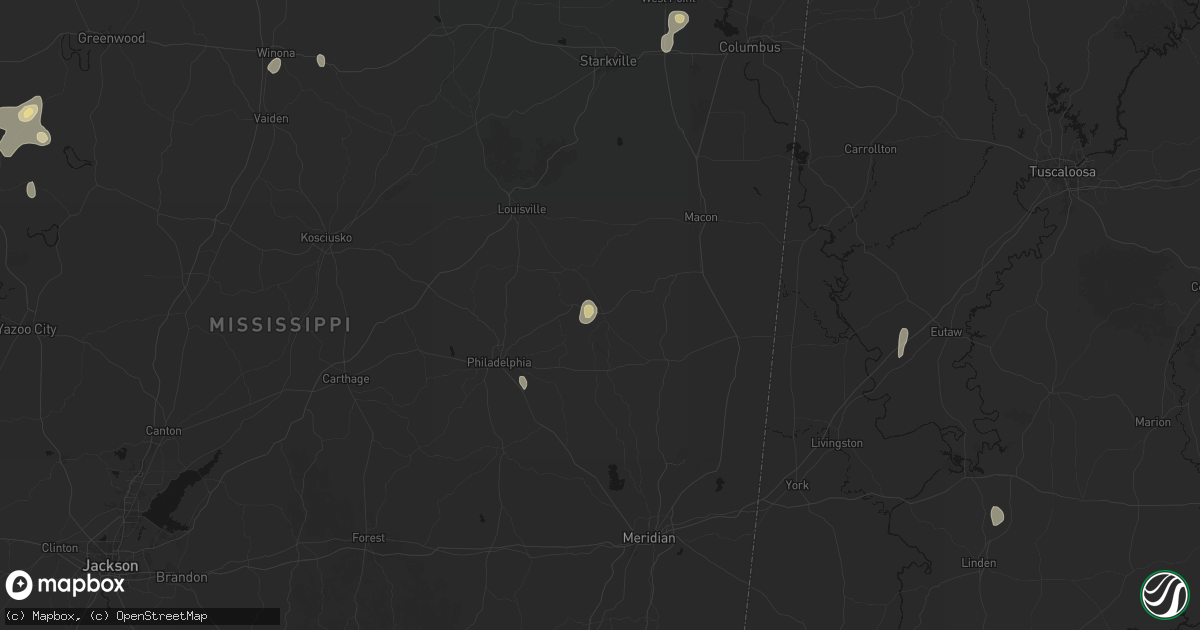 Hail map in Preston, MS on September 6, 2026