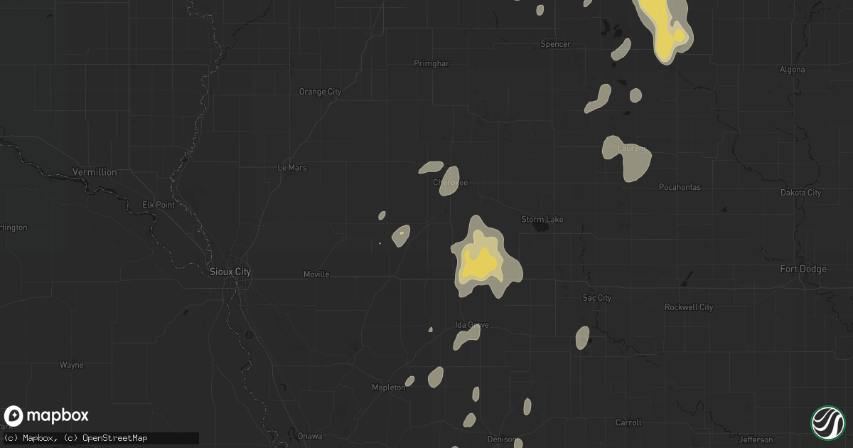 Hail map in Quimby, IA on September 6, 2026