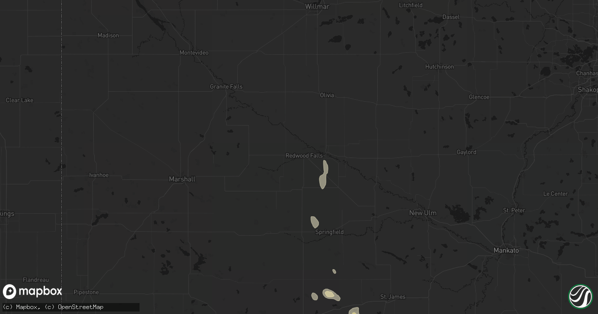Hail map in Redwood Falls, MN on September 6, 2026