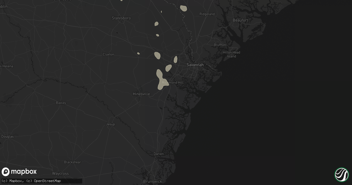 Hail map in Richmond Hill, GA on September 6, 2026