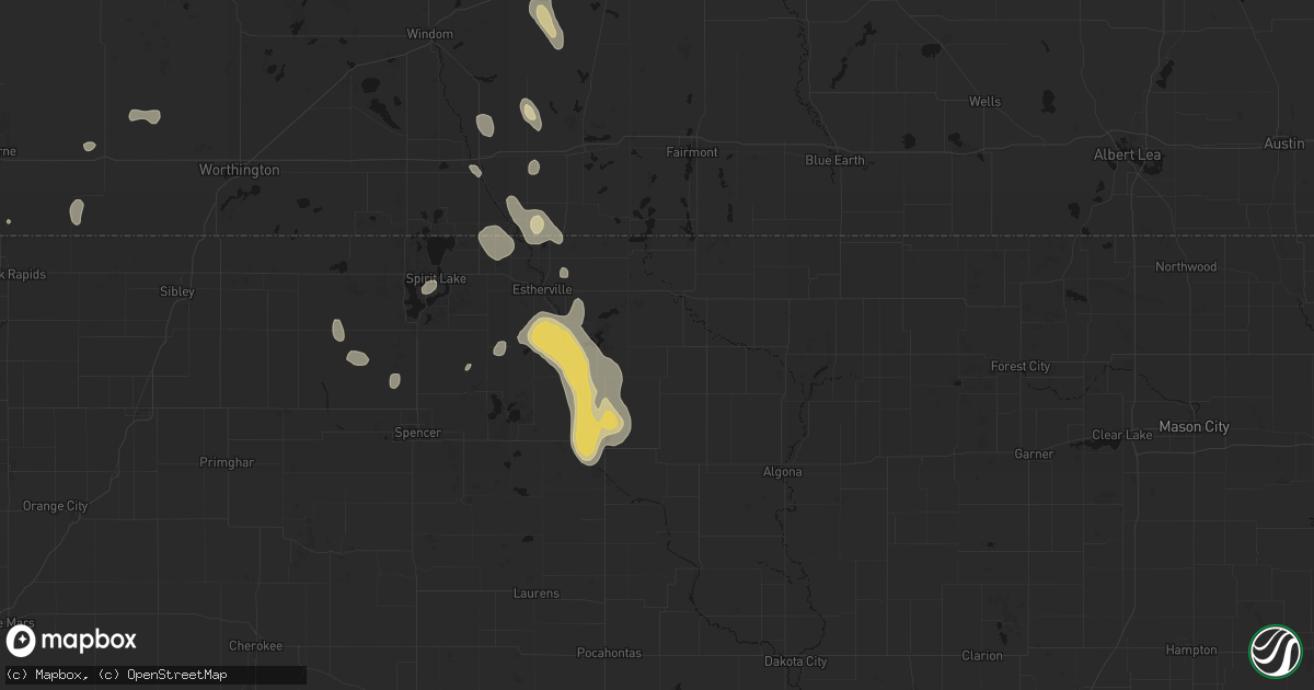 Hail map in Ringsted, IA on September 6, 2026