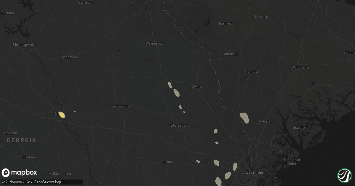 Hail map in Rocky Ford, GA on September 6, 2026