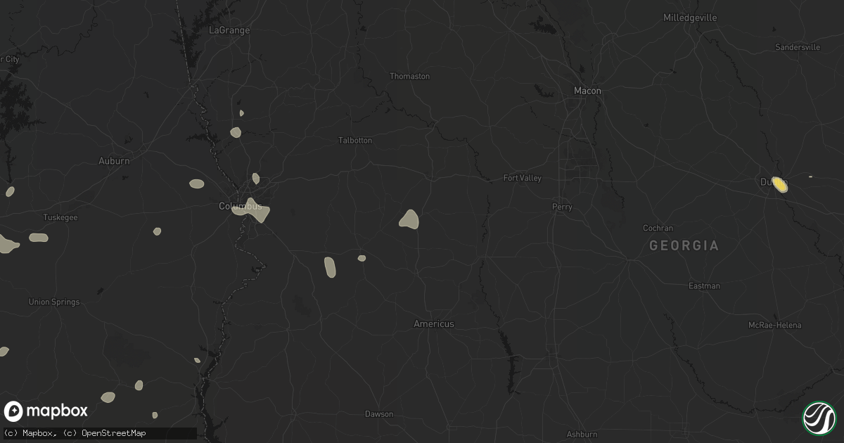 Hail map in Rupert, GA on September 6, 2026